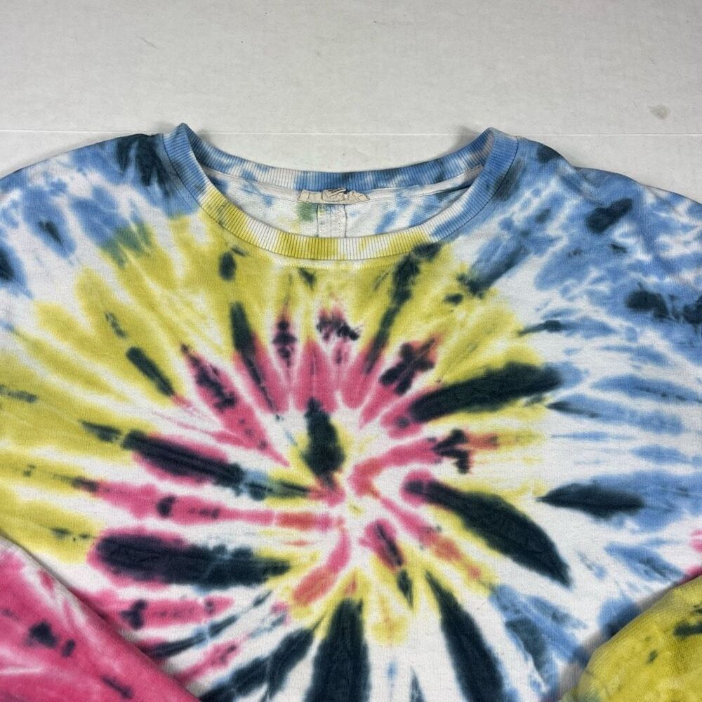 Jane And Delancey Tie Dye Sweatshirt Starburst Colorful Hippie Retro Pullover L - Picture 3 of 10